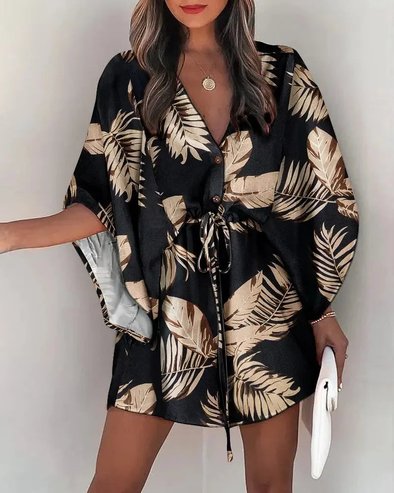 Boho Floral V-Neck Summer Dress