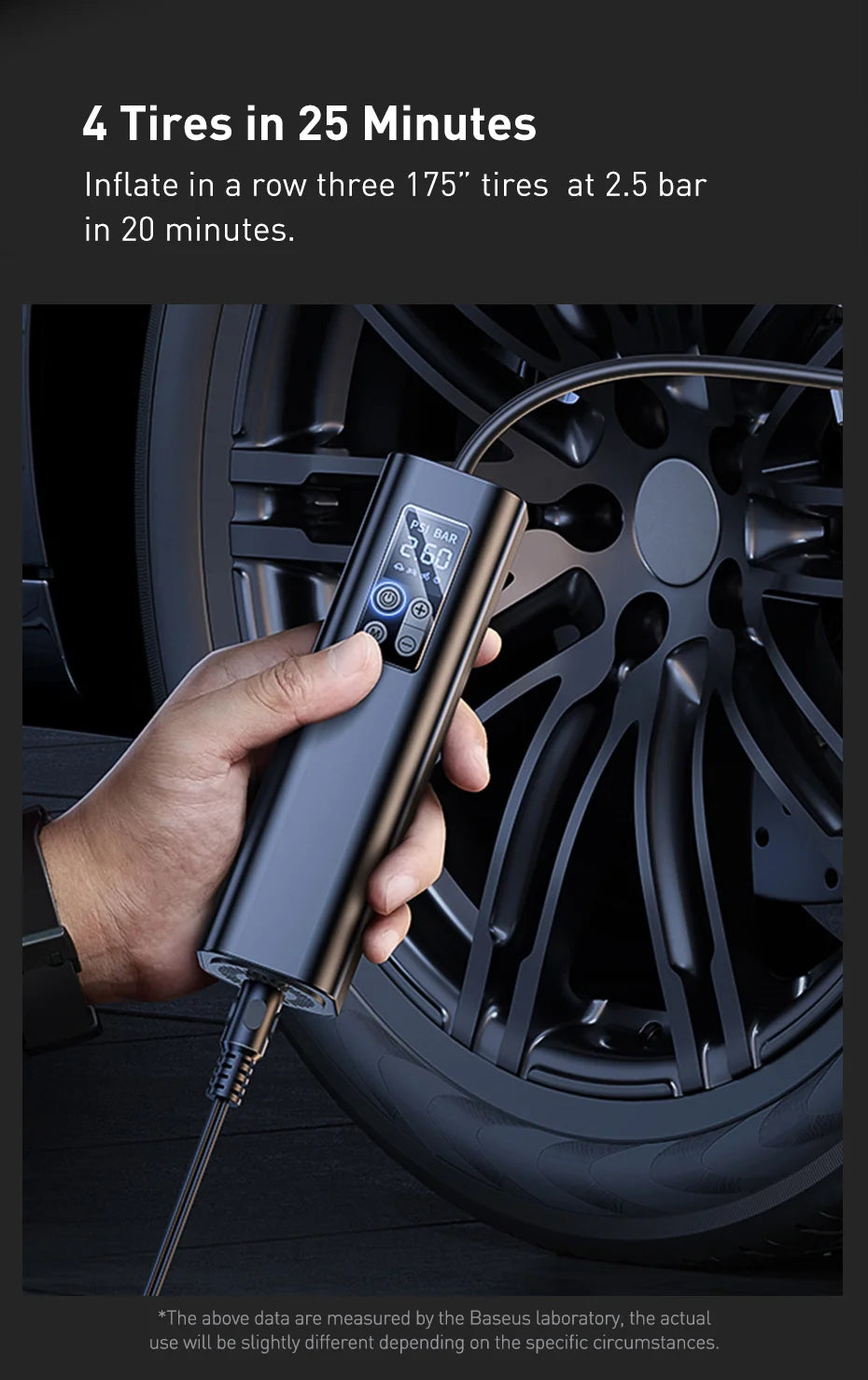 Smart Portable 150 PSI Digital Tire Inflator – 12V Car Air Compressor