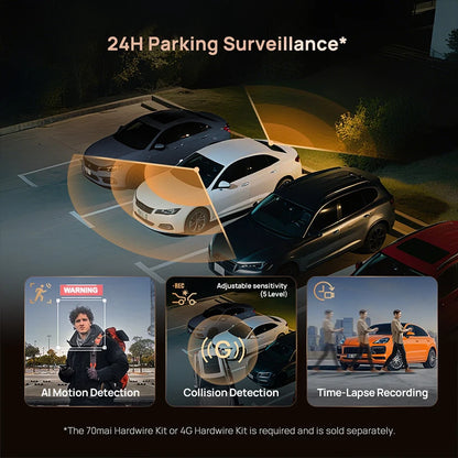 全新70mai 4K行车记录仪A810S HDR超级电容 4G LTE Wi-Fi 6 语音控制 GPS ADAS 70迈A810S是70迈A810的升级版