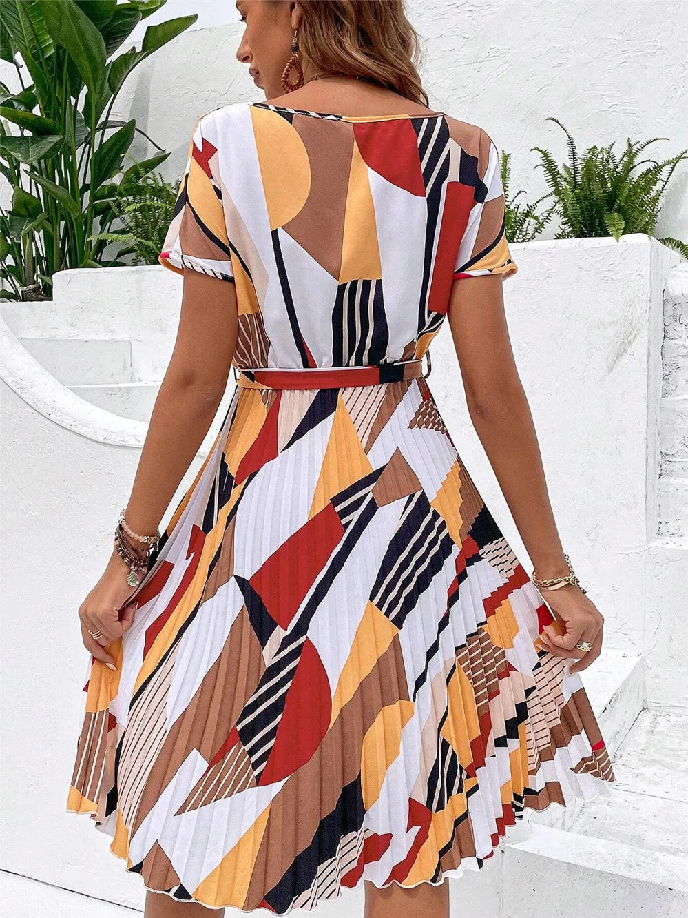 Chic Lace-Up Summer Dress