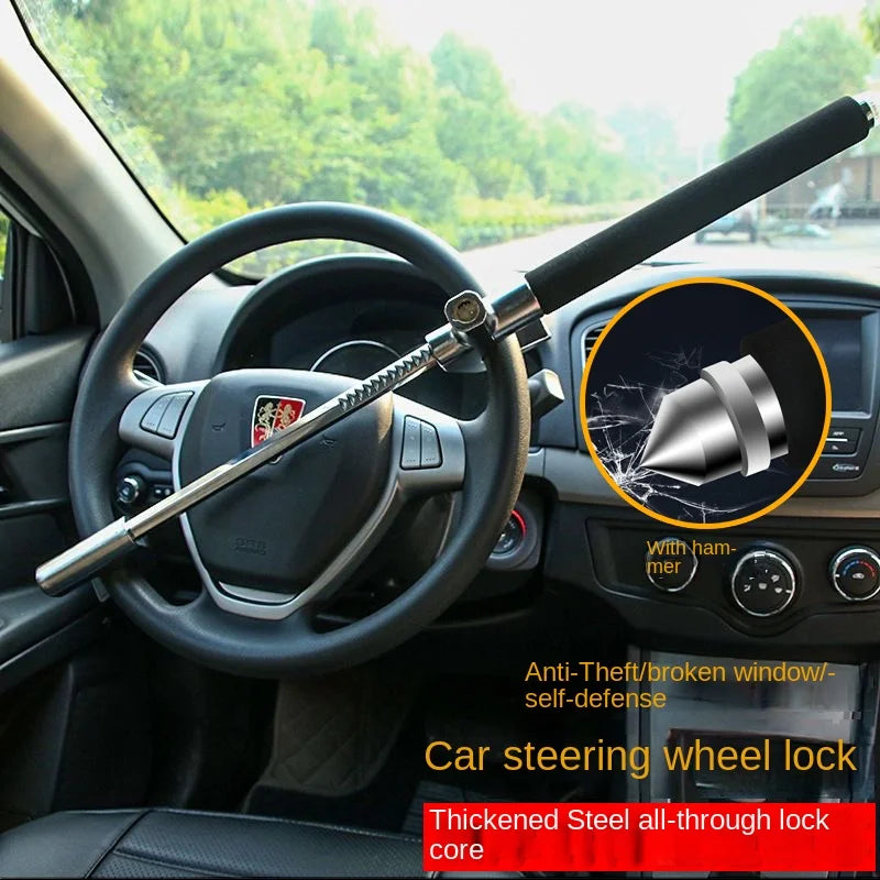 Adjustable Double Hook Steering Wheel Lock – Universal Anti-Theft Car Device