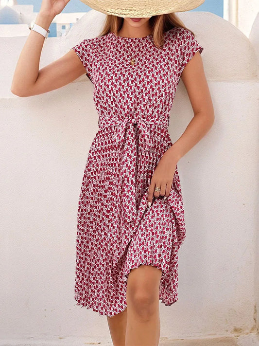 Chic Lace-Up Summer Dress