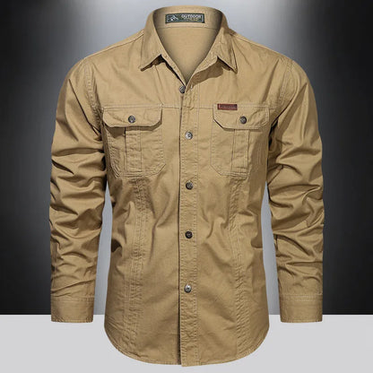 Casual Cotton Cargo Shirt – Long Sleeve