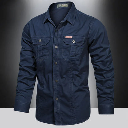 Casual Cotton Cargo Shirt – Long Sleeve