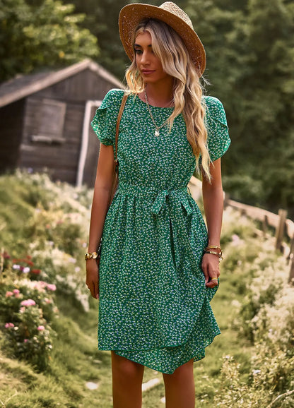 FloraFemme High Waist Pleated Dress