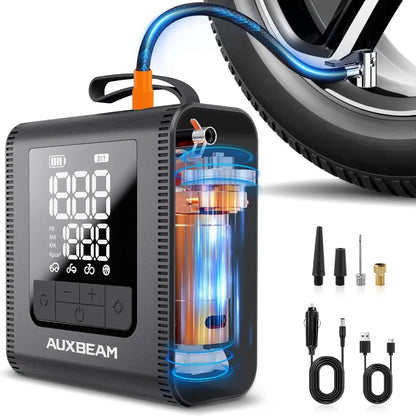 2-in-1 Cordless Digital Tire Inflator – 150 PSI Portable Air Compressor with 5200mAh Battery