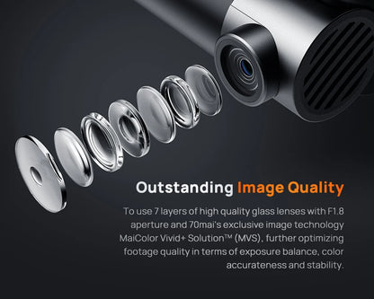 全新70mai 4K行车记录仪A810S HDR超级电容 4G LTE Wi-Fi 6 语音控制 GPS ADAS 70迈A810S是70迈A810的升级版