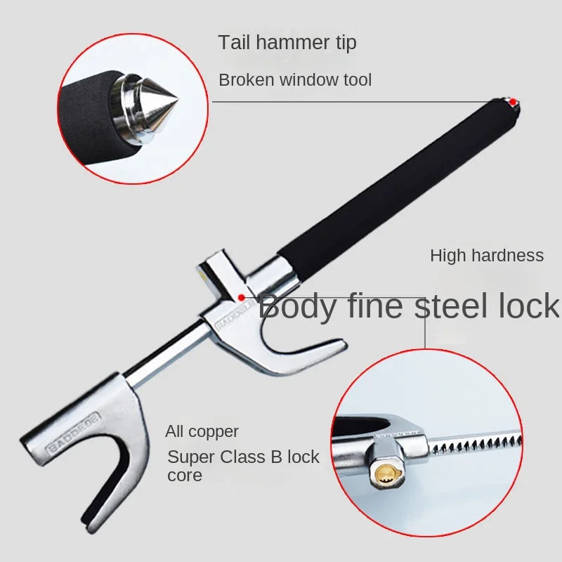 Adjustable Double Hook Steering Wheel Lock – Universal Anti-Theft Car Device