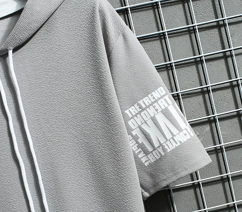 Street Style Short Sleeve Hoodie