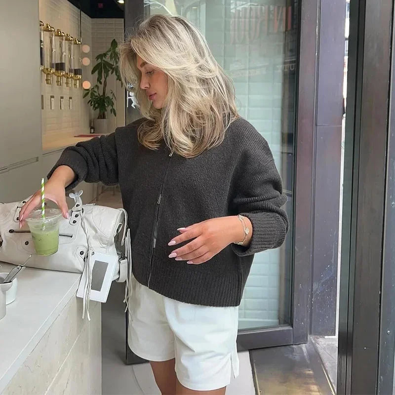 Vintage Zip Knit Cardigan