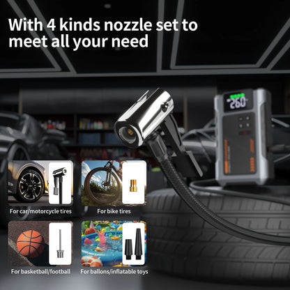 3000A Portable Car Jump Starter with 150PSI Air Compressor for 7.5L Gas & 6L Diesel Engines