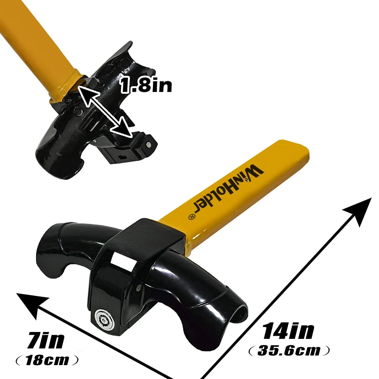 Anti-Theft Rotary Steering Wheel Lock Heavy Duty - Universal Fit Cars SUVs