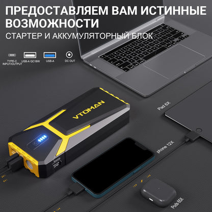 4500A便携式汽车应急启动电源，带20000mAh电池组和紧急充电宝