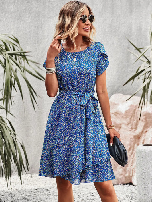 FloraFemme High Waist Pleated Dress