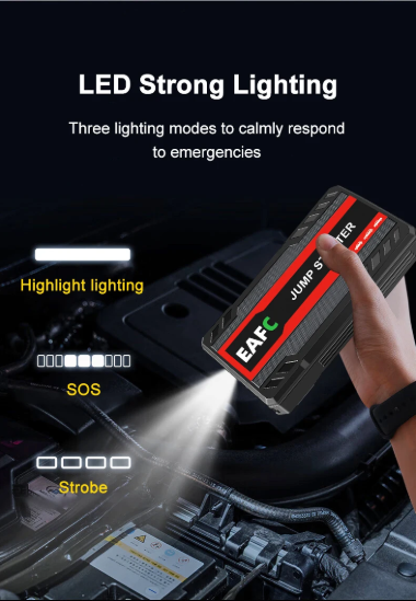 Multi-Function 12V Portable Car Jump Starter with Power Bank & Emergency Boost (600A–2000A)