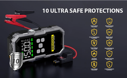 7000A Portable Car Jump Starter with Air Compressor – 150PSI, 26800mAh Power Bank