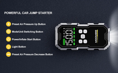 7000A Portable Car Jump Starter with Air Compressor – 150PSI, 26800mAh Power Bank