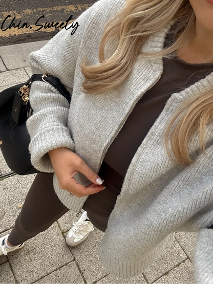 Vintage Zip Knit Cardigan