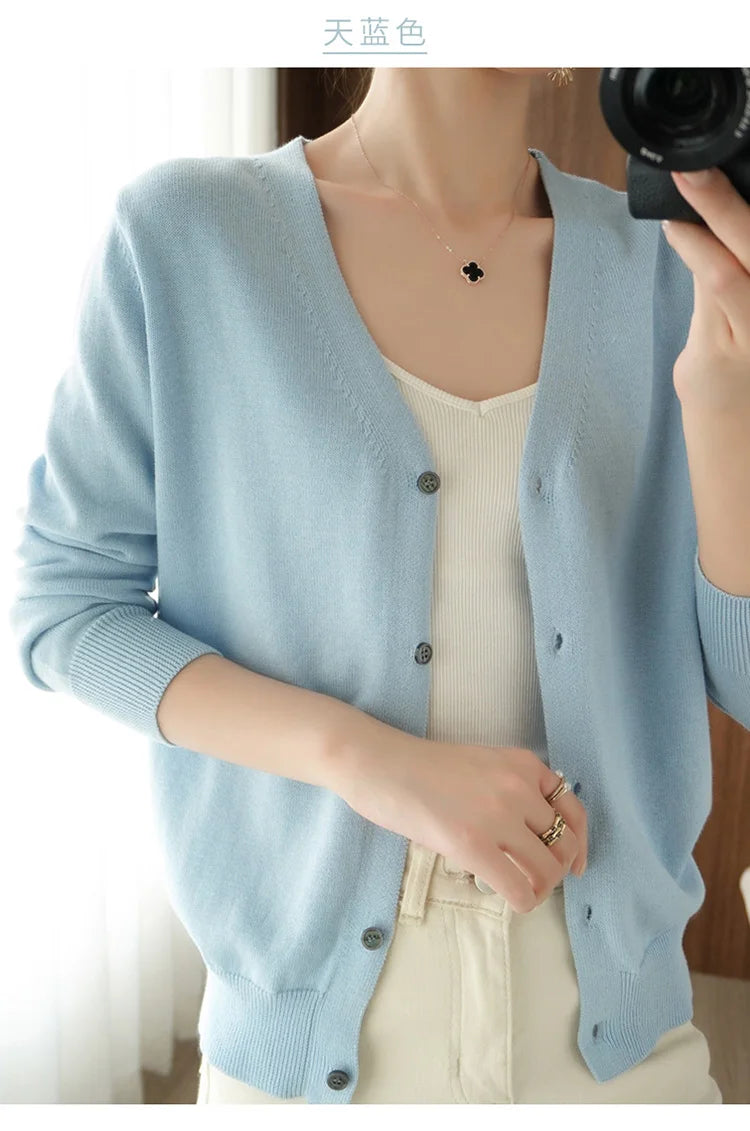 Cropped Cotton Knit Jacket
