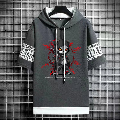 Street Style Short Sleeve Hoodie