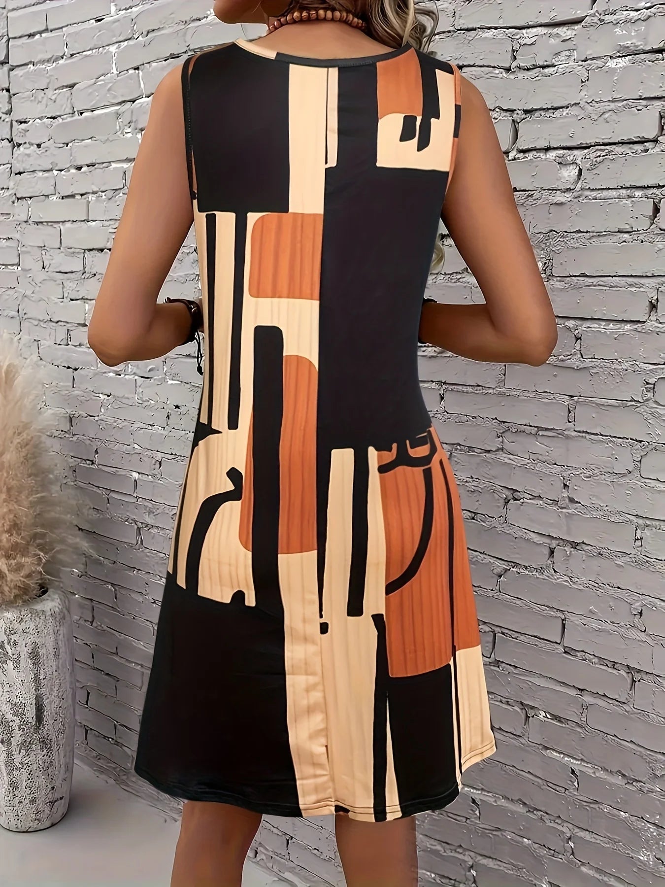 Chic Boho Print Midi Dress