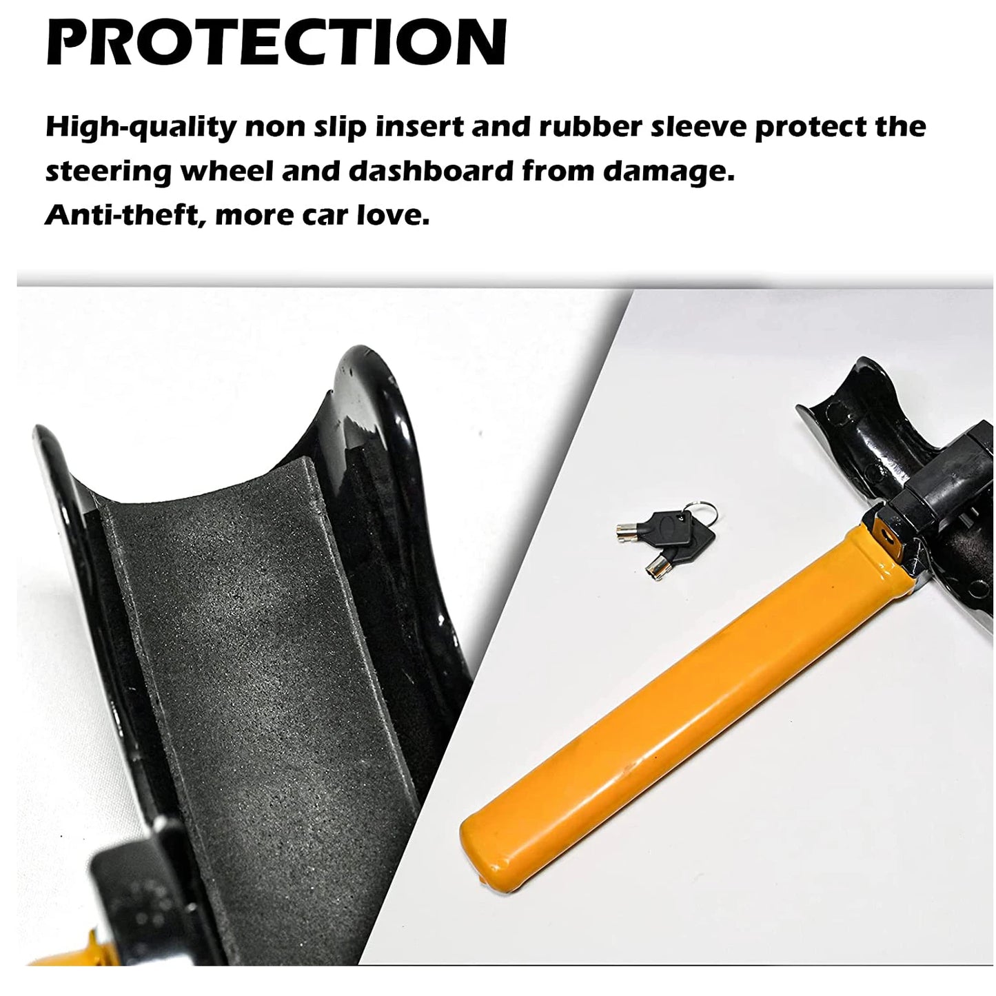 Anti-Theft Rotary Steering Wheel Lock Heavy Duty - Universal Fit Cars SUVs
