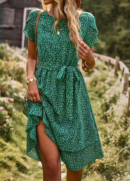 FloraFemme High Waist Pleated Dress