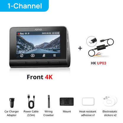 全新70mai 4K行车记录仪A810S HDR超级电容 4G LTE Wi-Fi 6 语音控制 GPS ADAS 70迈A810S是70迈A810的升级版