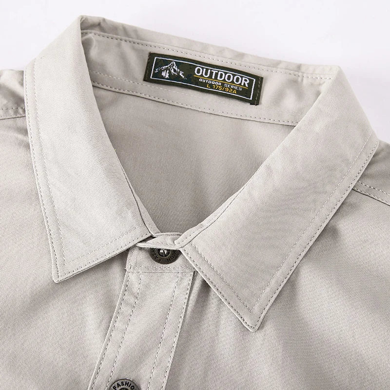Casual Cotton Cargo Shirt – Long Sleeve