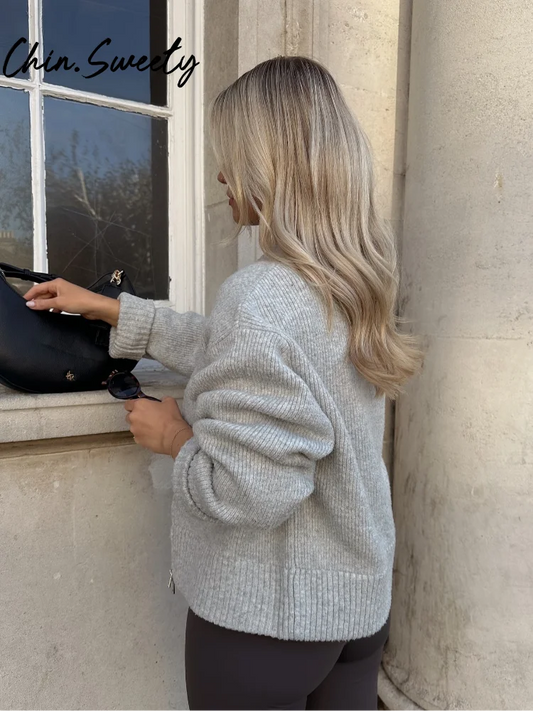 Vintage Zip Knit Cardigan