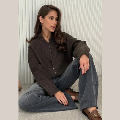 Vintage Zip Knit Cardigan