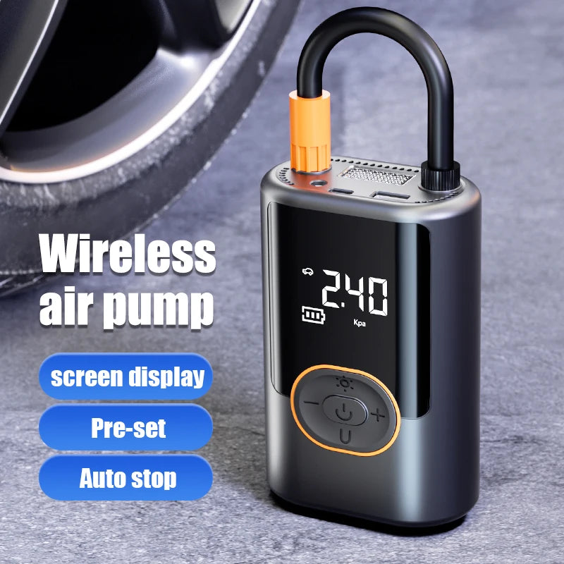 Wireless Digital Tire Inflator – Portable Car Air Compressor with LED Light
