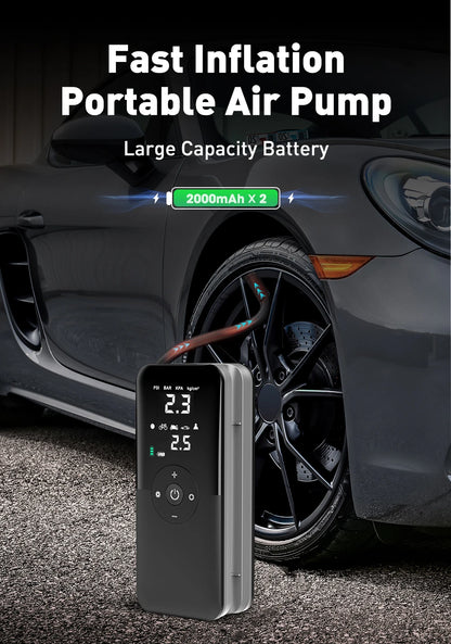 Cordless Digital Tire Inflator – Portable Rechargeable Air Pump for Car, Bike & Balls