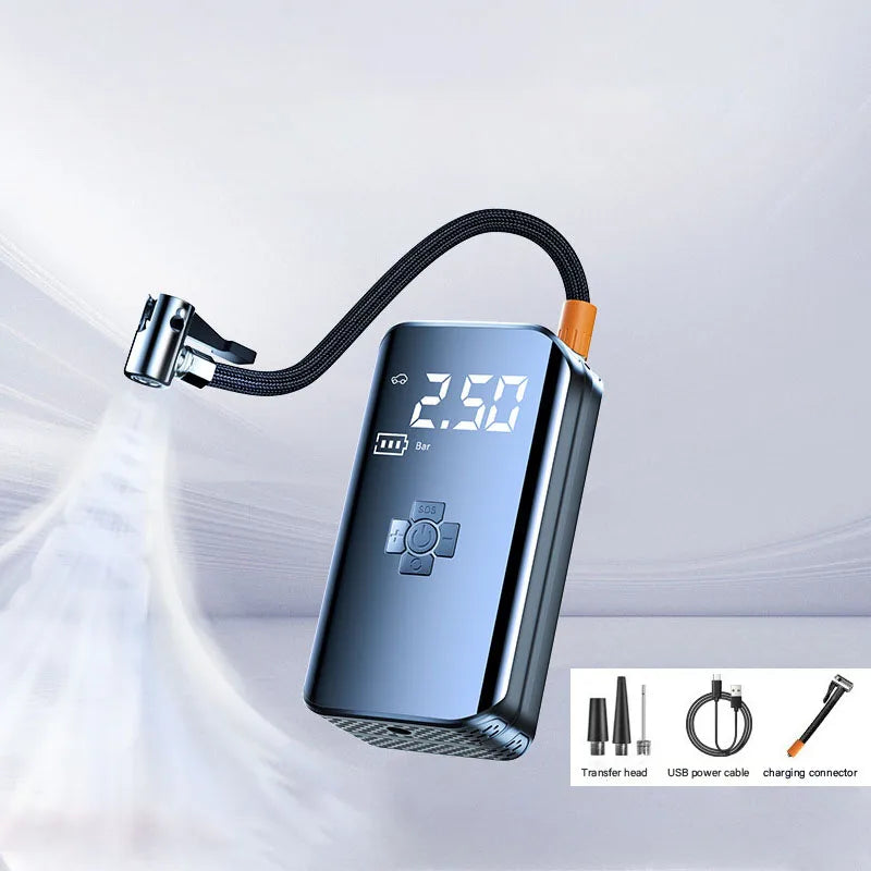 Portable 150 PSI Rechargeable Tire Inflator – Digital Air Compressor for Car, Bike & Motorcycle
