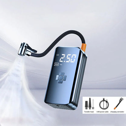 Portable 150 PSI Rechargeable Tire Inflator – Digital Air Compressor for Car, Bike & Motorcycle
